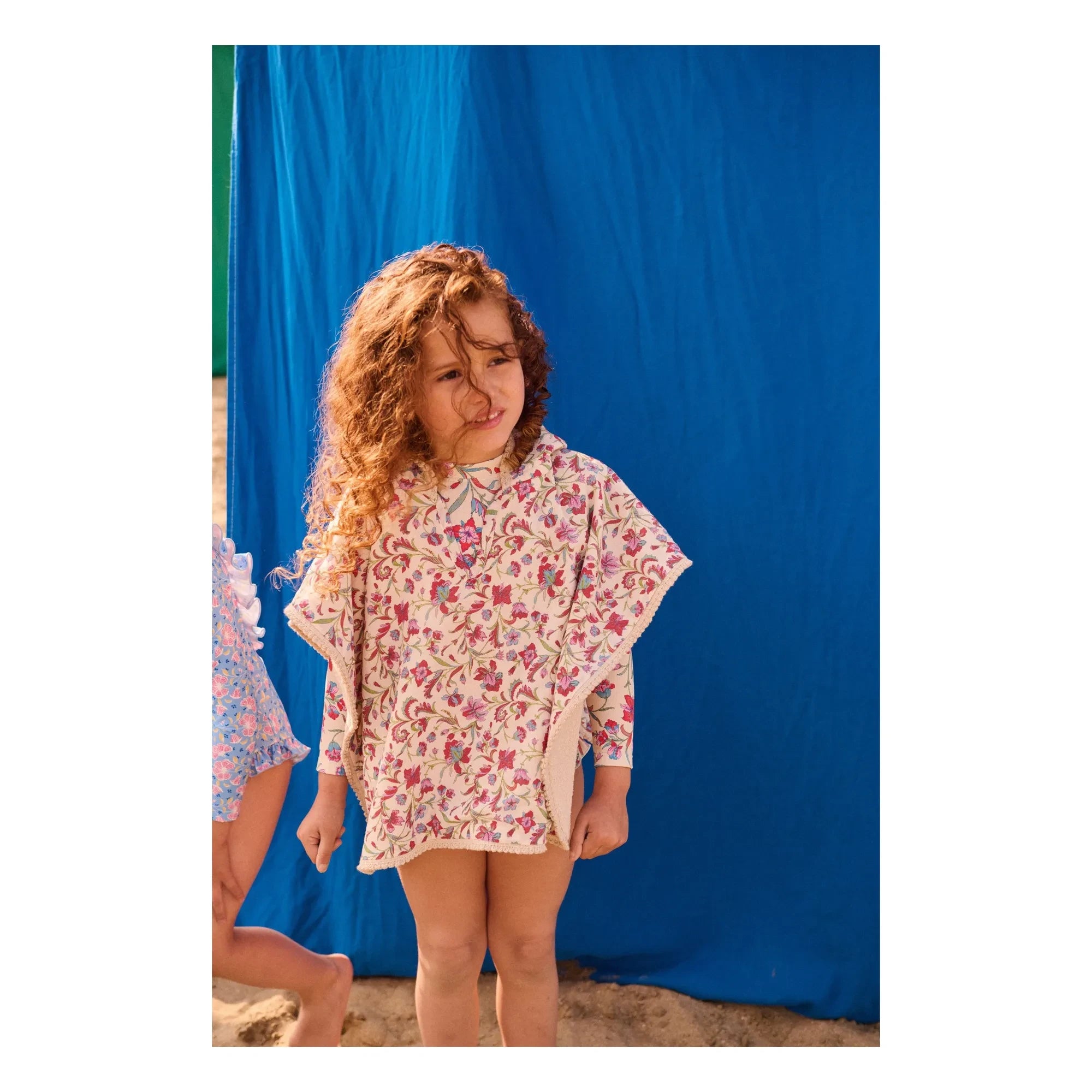 Louise Misha - Poncho de baño Mael de algodón orgánico | Crema