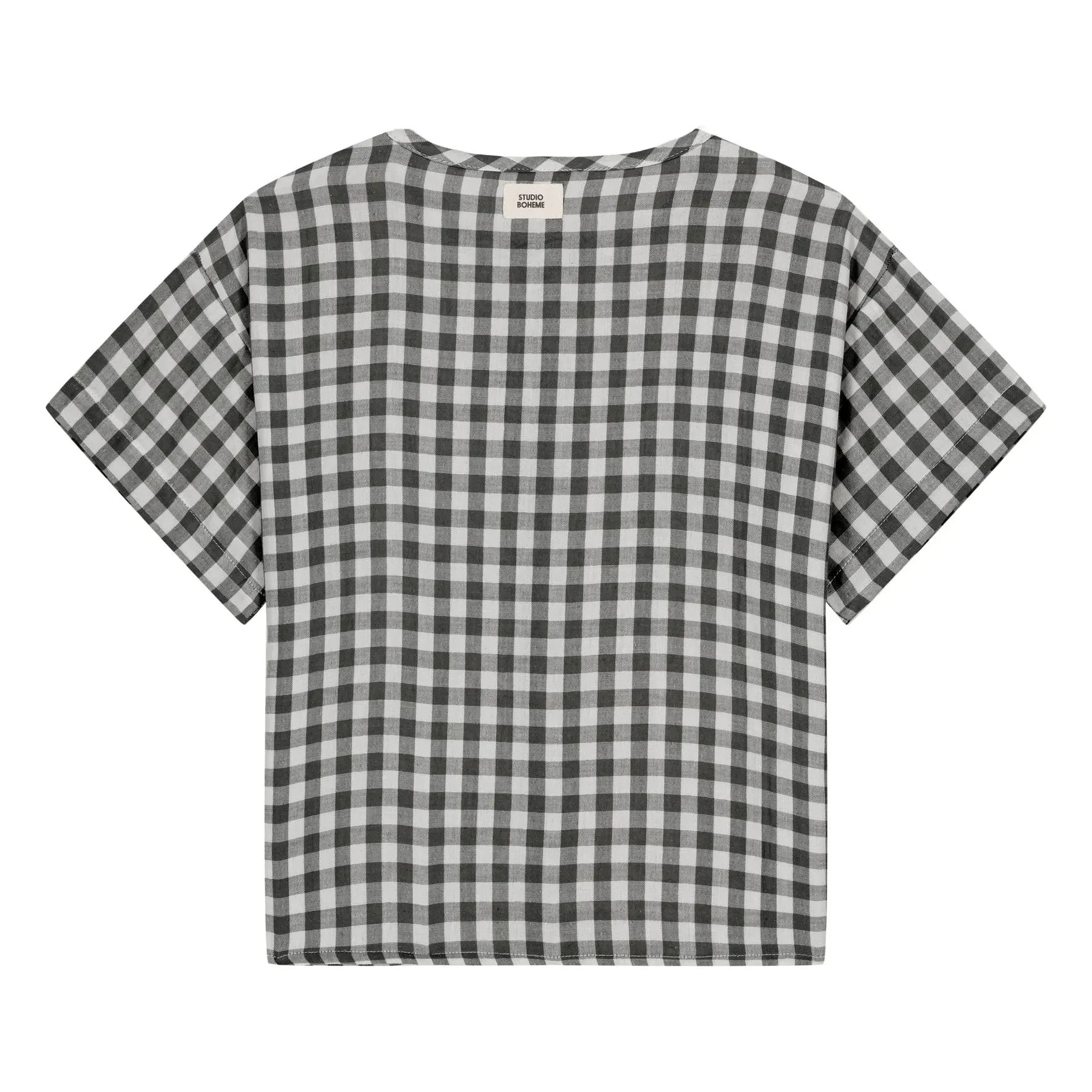 Studio Bohème - Thelma Vichy Blusa Gasa de Algodón Orgánico | Negro