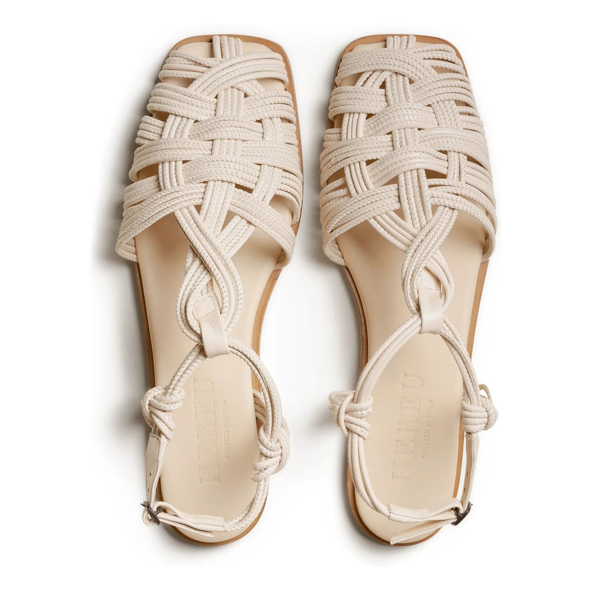 Hereu - Sandalias de piel Mantella | Marfil
