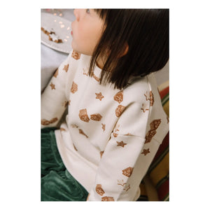 Studio Bohème - Noel Ayısı Sweatshirt Organik Pamuk | Ecru