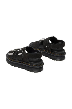 Sandalia de plataforma de ante para mujer Dr. Martens modelo ZebZag