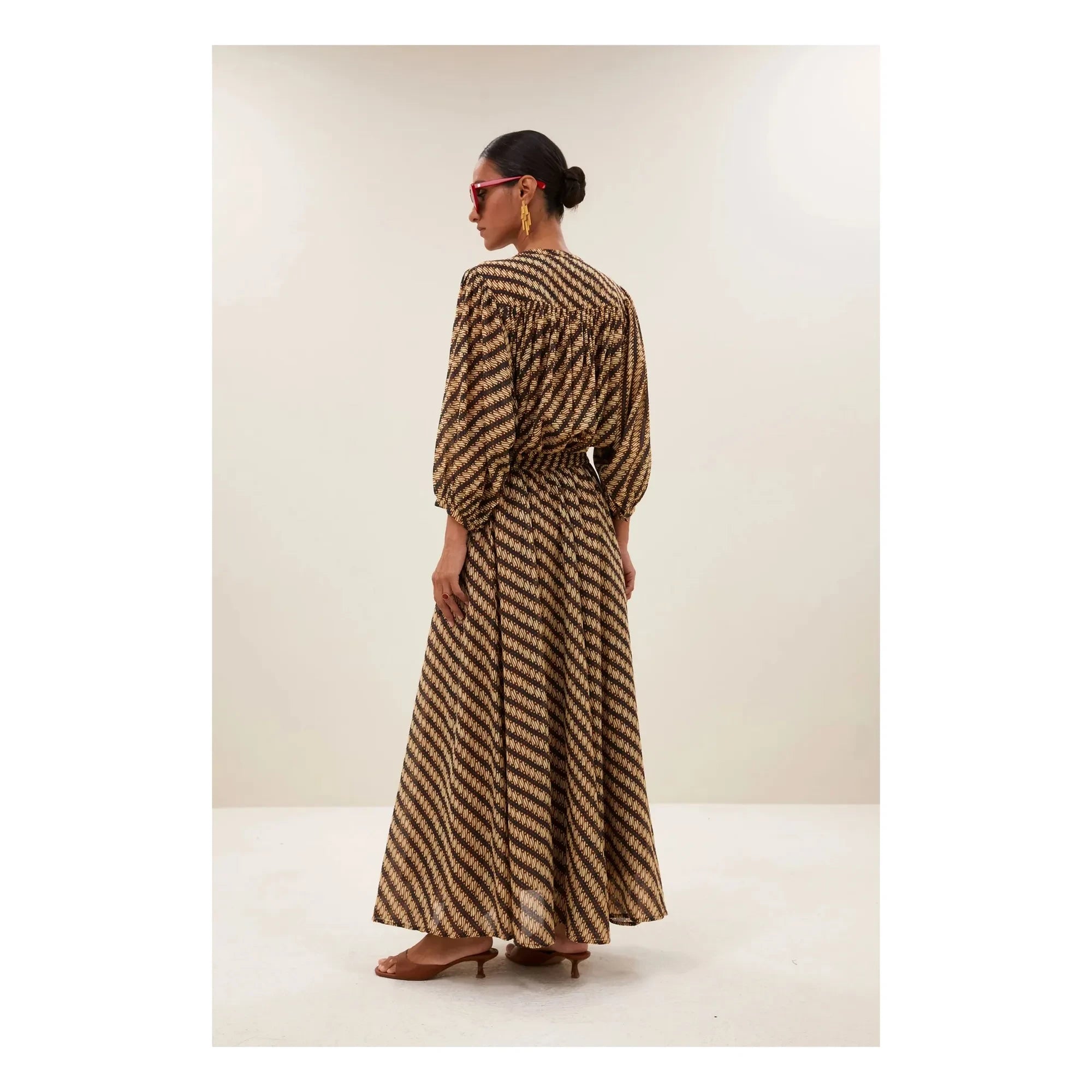 Blusa de algodón orgánico Bar - Becky | Marrón