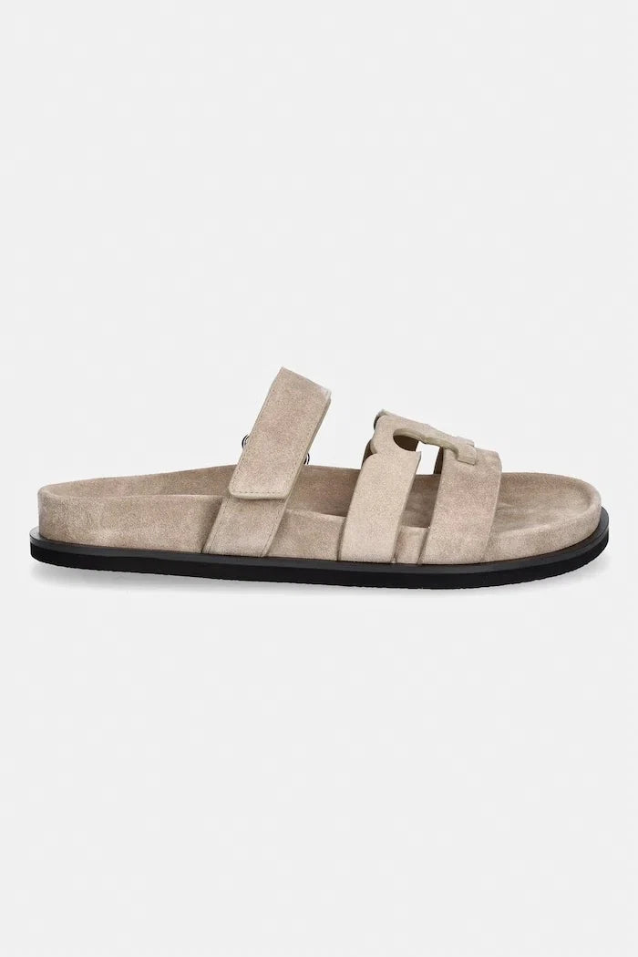 Tory Burch Ines Sport Slide - Sandalias planas de ante para mujer