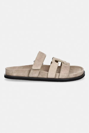 Tory Burch Ines Sport Slide - Sandalias planas de ante para mujer