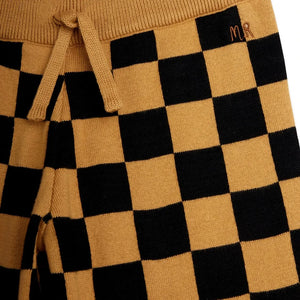 Mini Rodini - Organik Pamuklu Mesh Damier Pantolon | Kahverengi