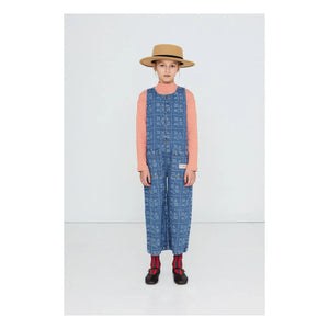 Tinycottons - Çiçekli Denim Salopet | Mavi