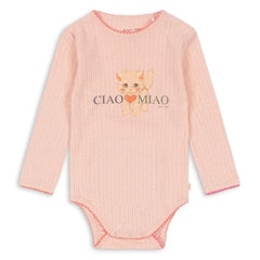 Konges Sløjd - Minnie Ciao Miao Organik Pamuk Pointelle Body | Pembe