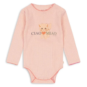 Konges Sløjd - Minnie Ciao Miao Organik Pamuk Pointelle Body | Pembe