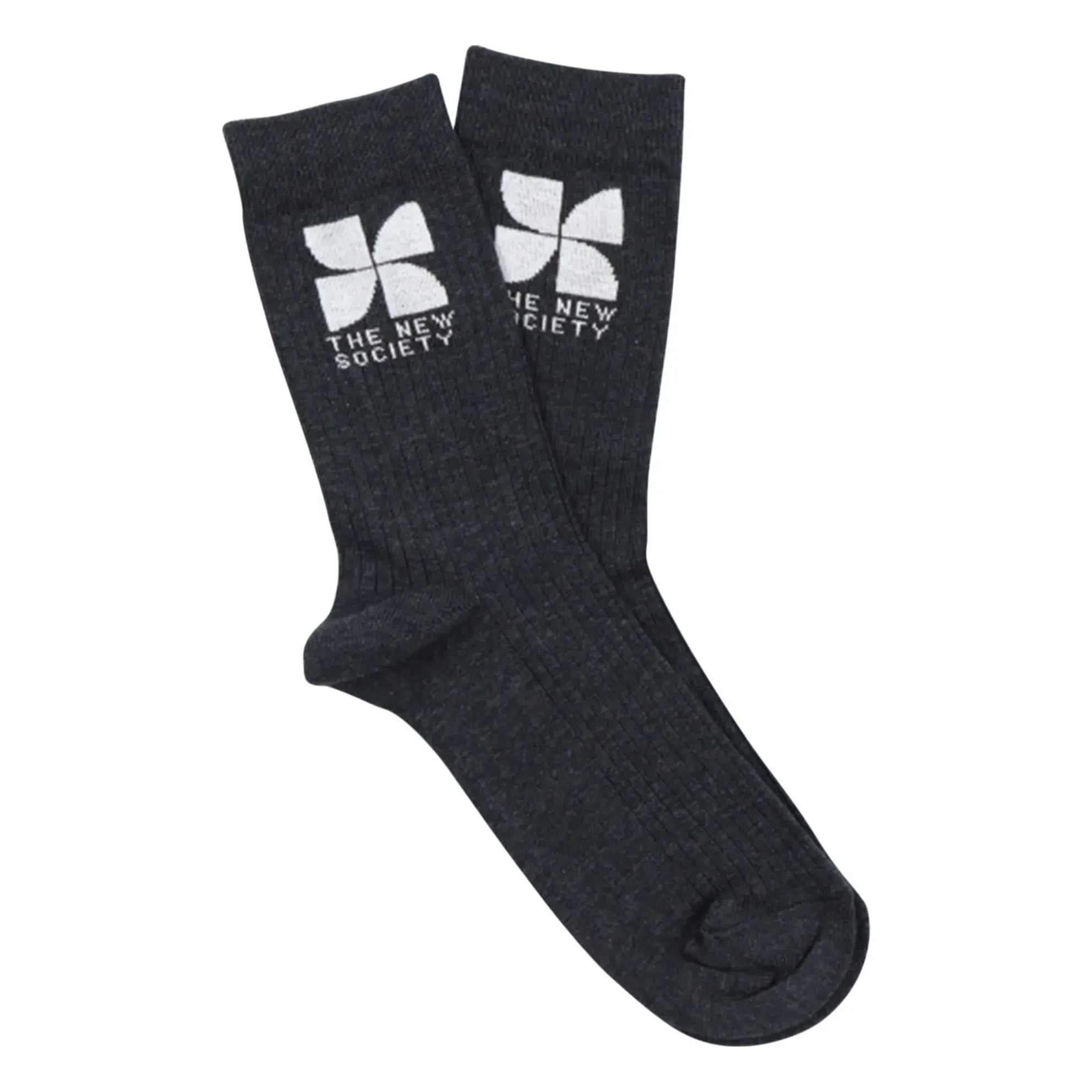 the new society - Calcetines con logo | Gris jaspeado