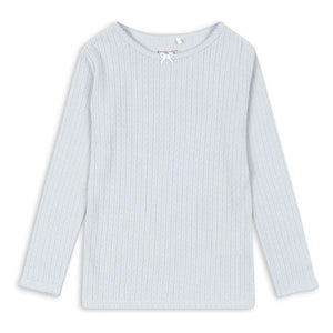 Konges Sløjd - Camiseta Minnie Pointelle de algodón orgánico | Azul pálido