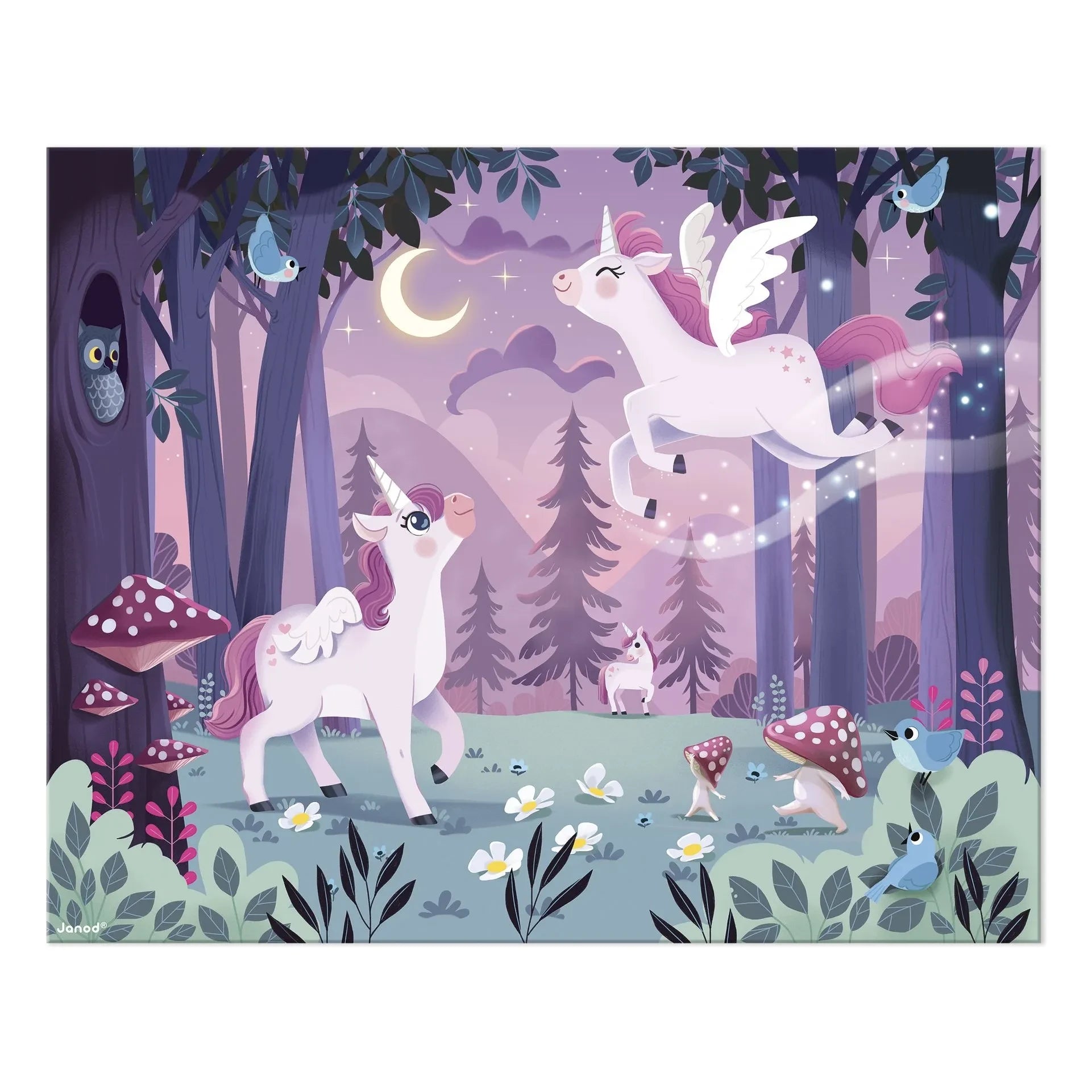 Janod - Puzle de unicornios - 54 piezas