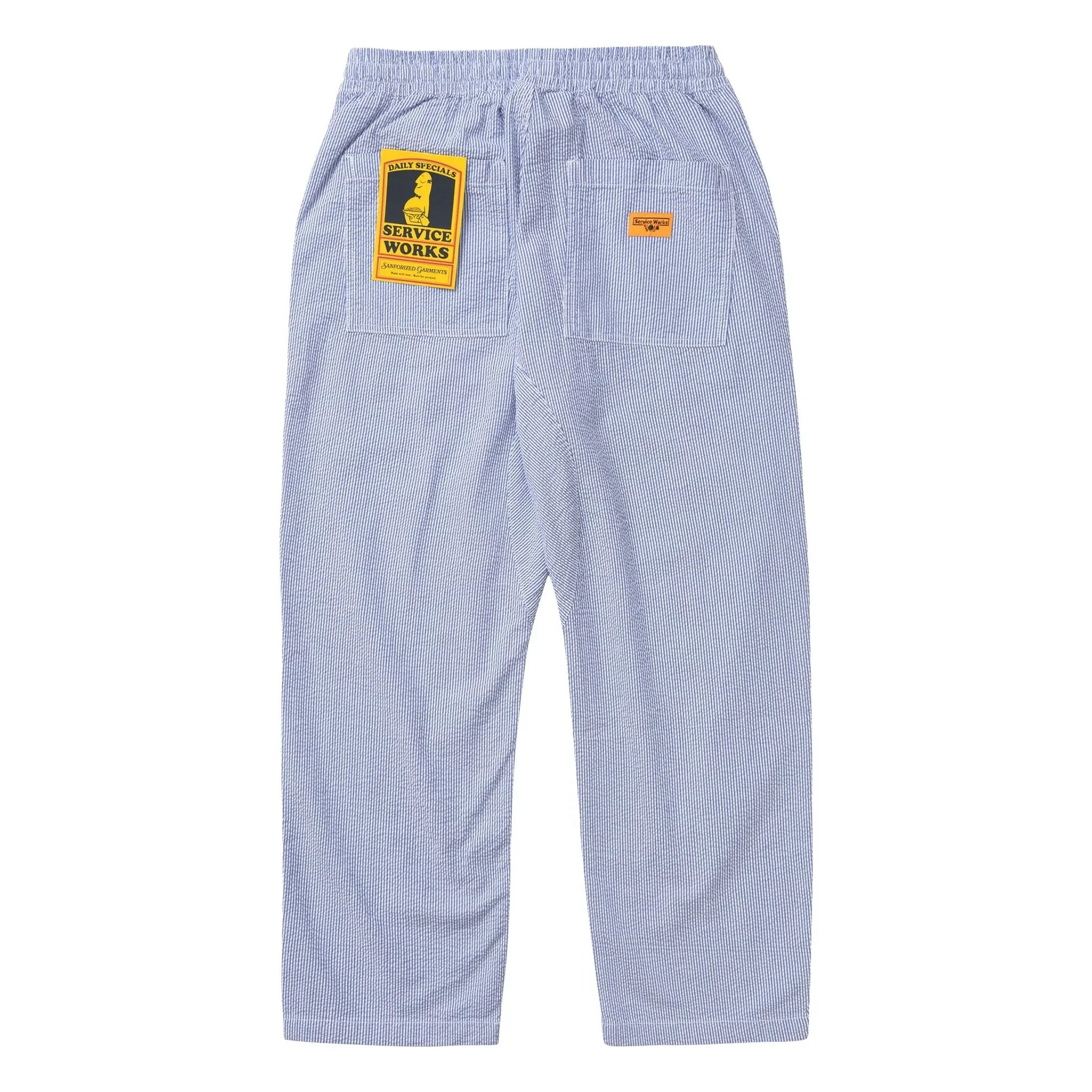 Service Works - Pantalones seersucker a rayas de durazno | Azul claro