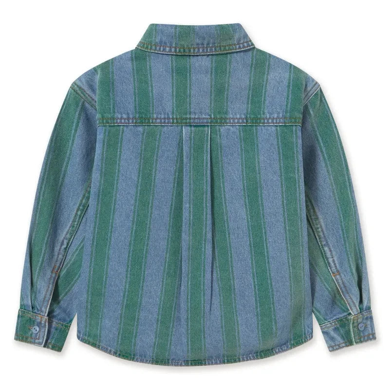 Tinycottons - Camisa vaquera a rayas | Azul