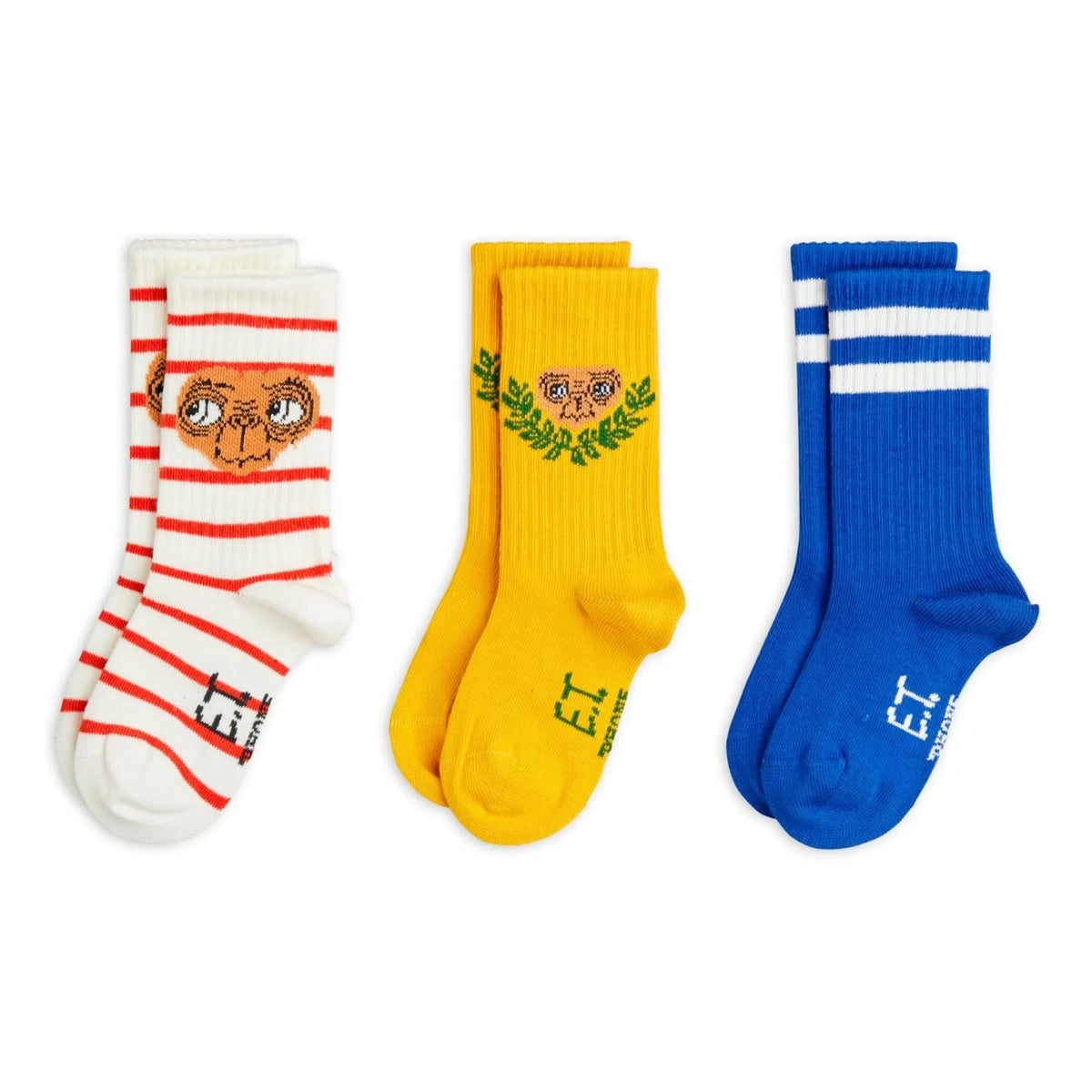 Mini Rodini - Set de 3 Pares de Calcetines E.T. de Algodón Orgánico | Blanco