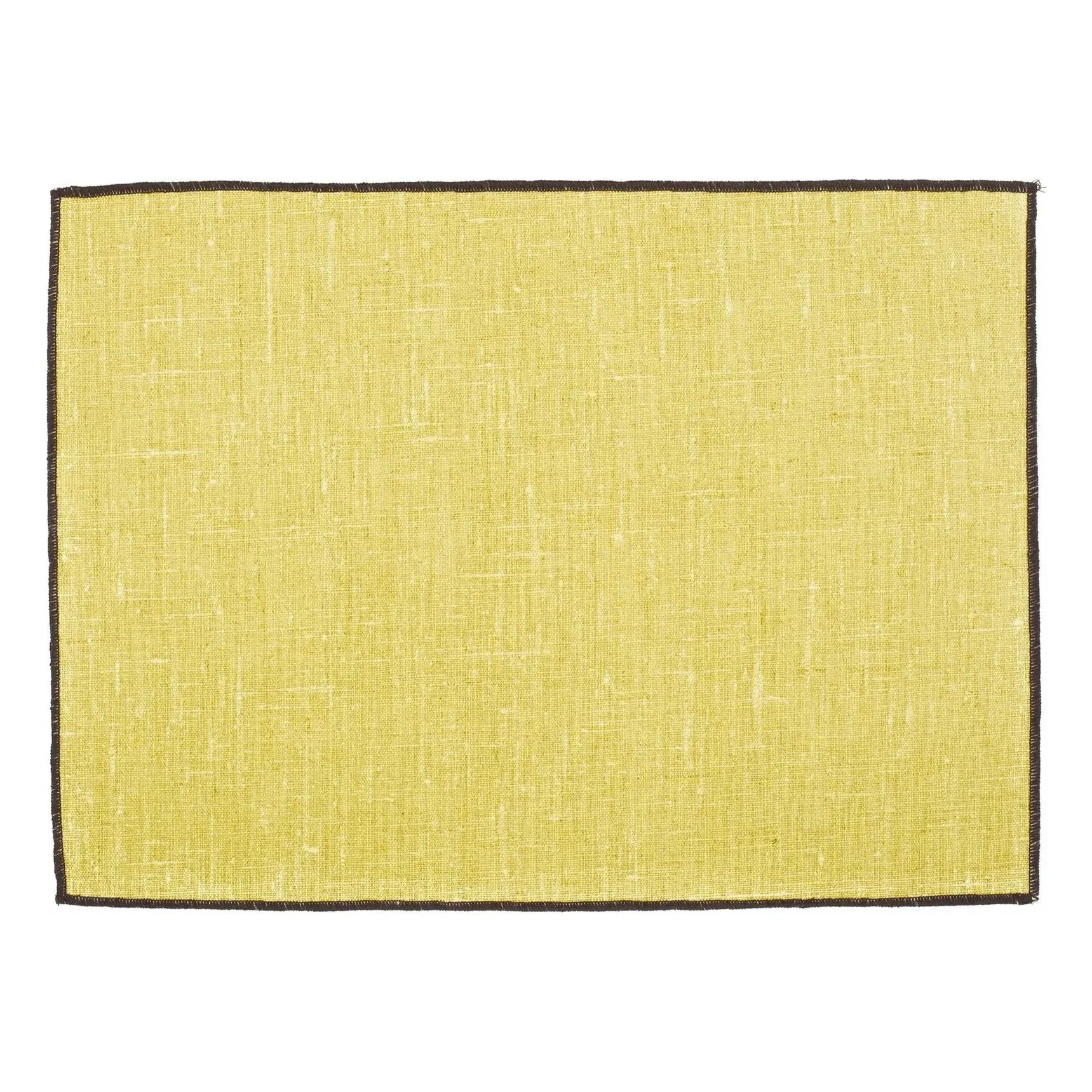 Haomy - Mantel individual de lino con revestimiento de Borgo | Amarillo pajizo