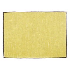 Haomy - Mantel individual de lino con revestimiento de Borgo | Amarillo pajizo
