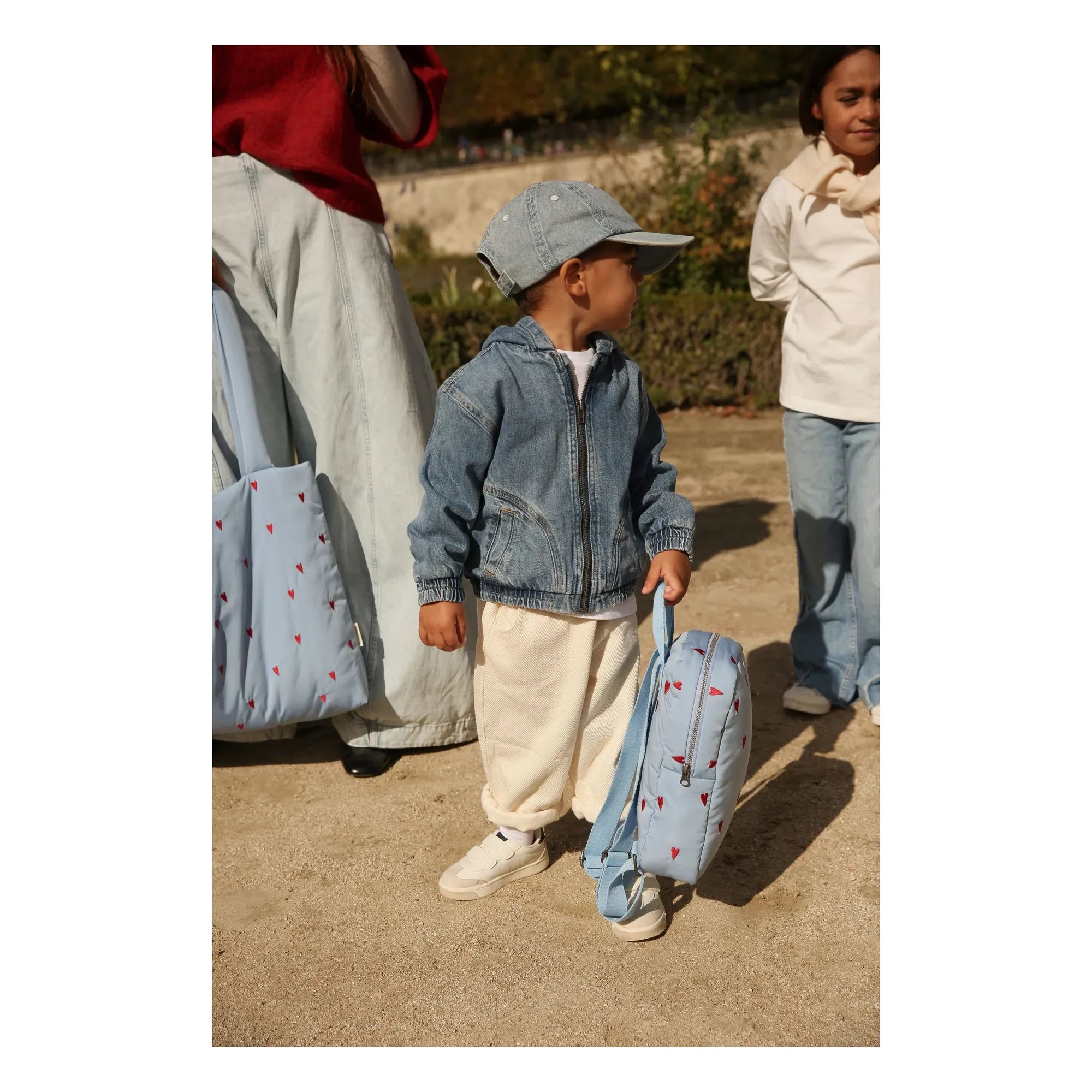 Studio Noos - Mochila Puffy Hearts | Azul claro