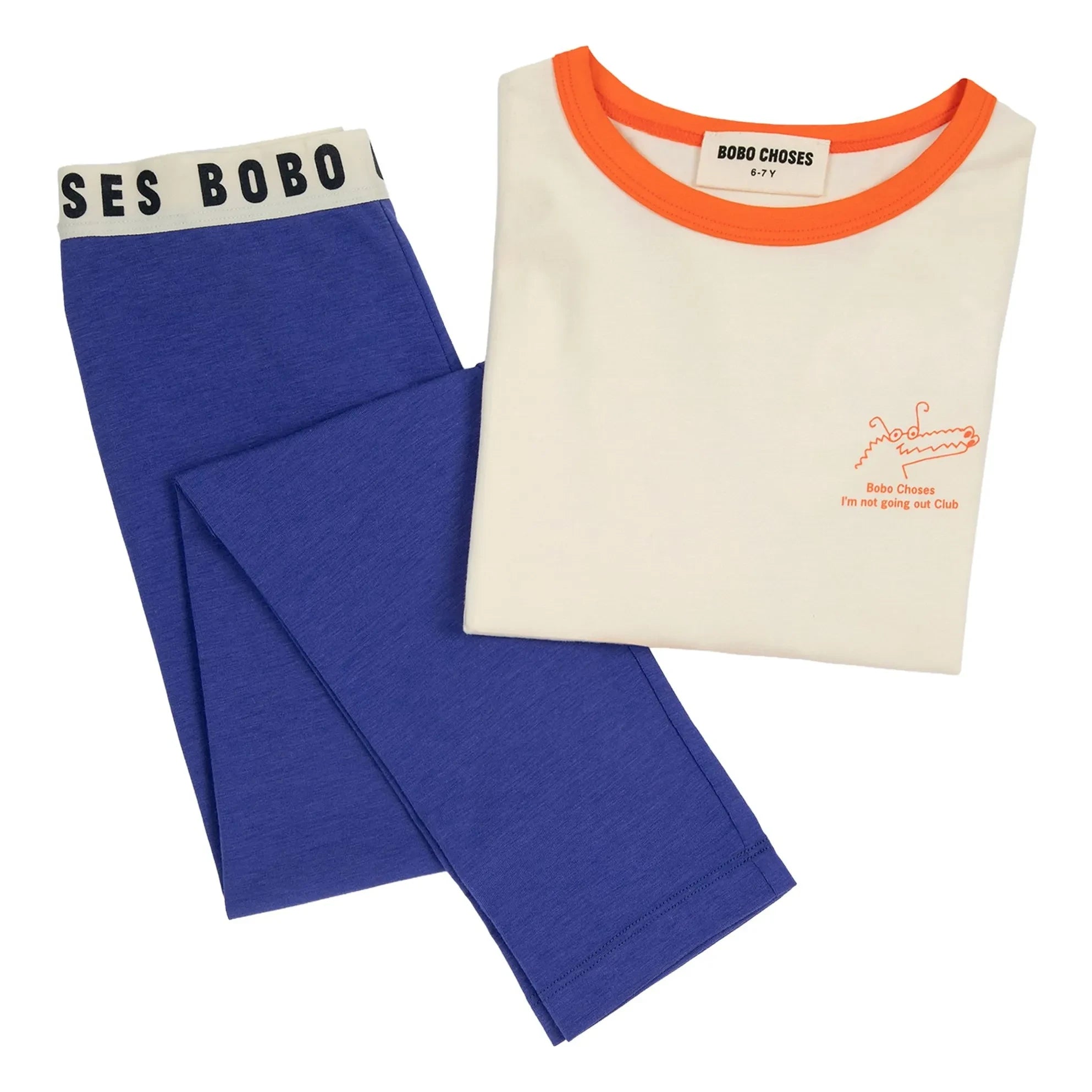Bobo Choses - Pijama de modal y algodón orgánico con cocodrilo | Azul real