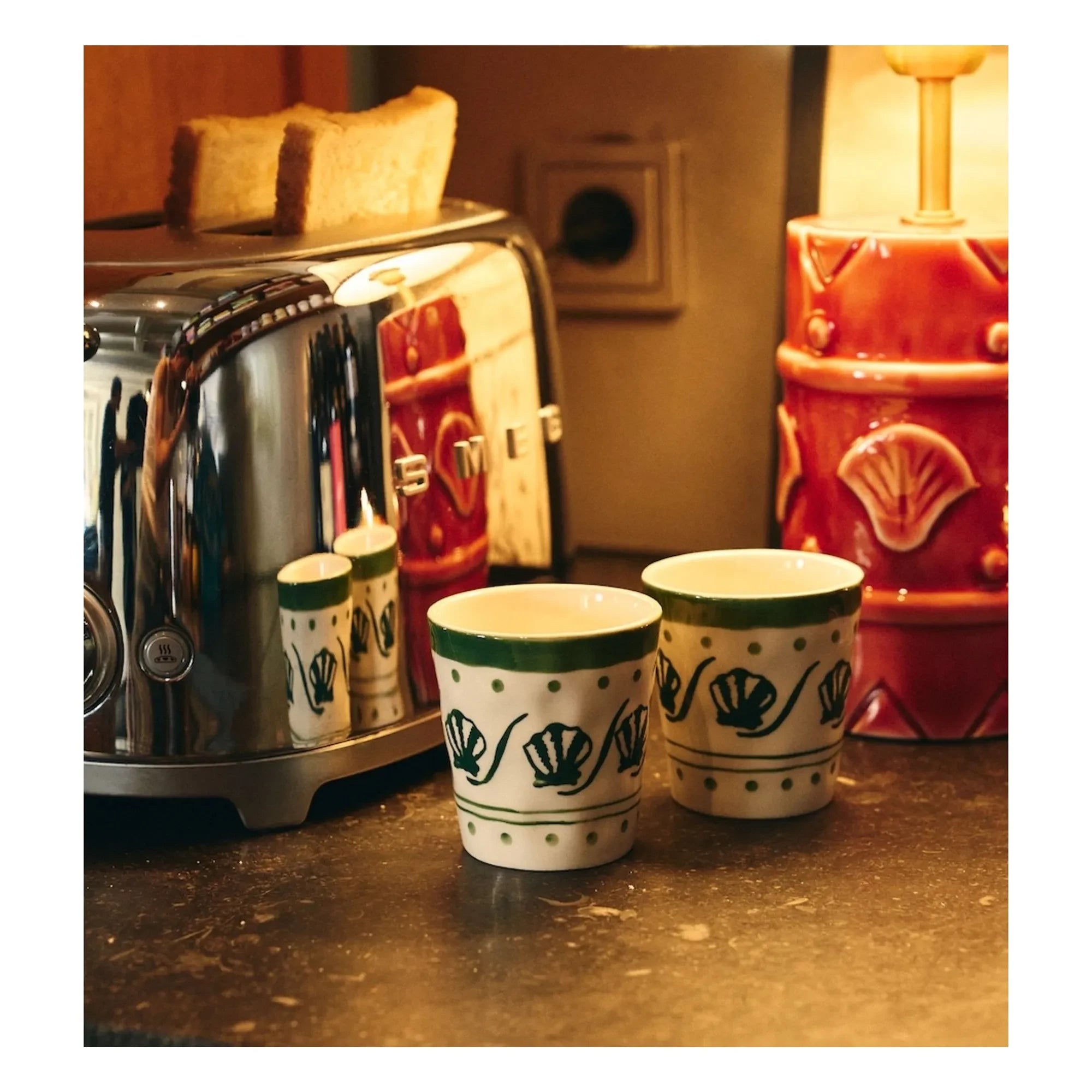 Anna + Nina - Taza de café de junco marino | Verde