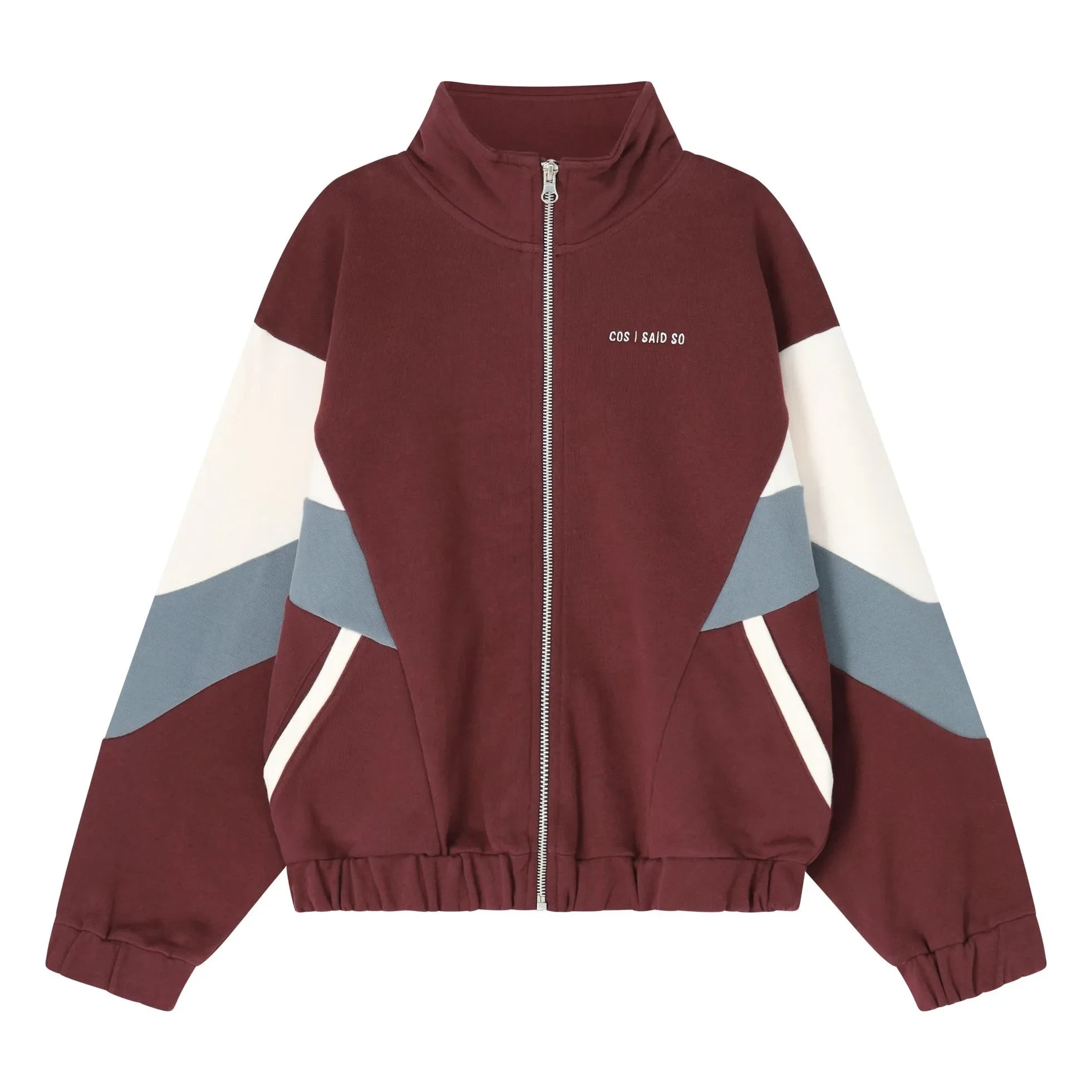 Cos I Said So - Chaqueta de algodón orgánico con bloques de color | Burdeos