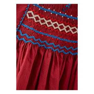 Caramel - Vestido fruncido de moringa | Rojo cereza