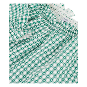 Petit Bateau - Geniş Vichy Bluz %100 Organik Pamuk | Yeşil