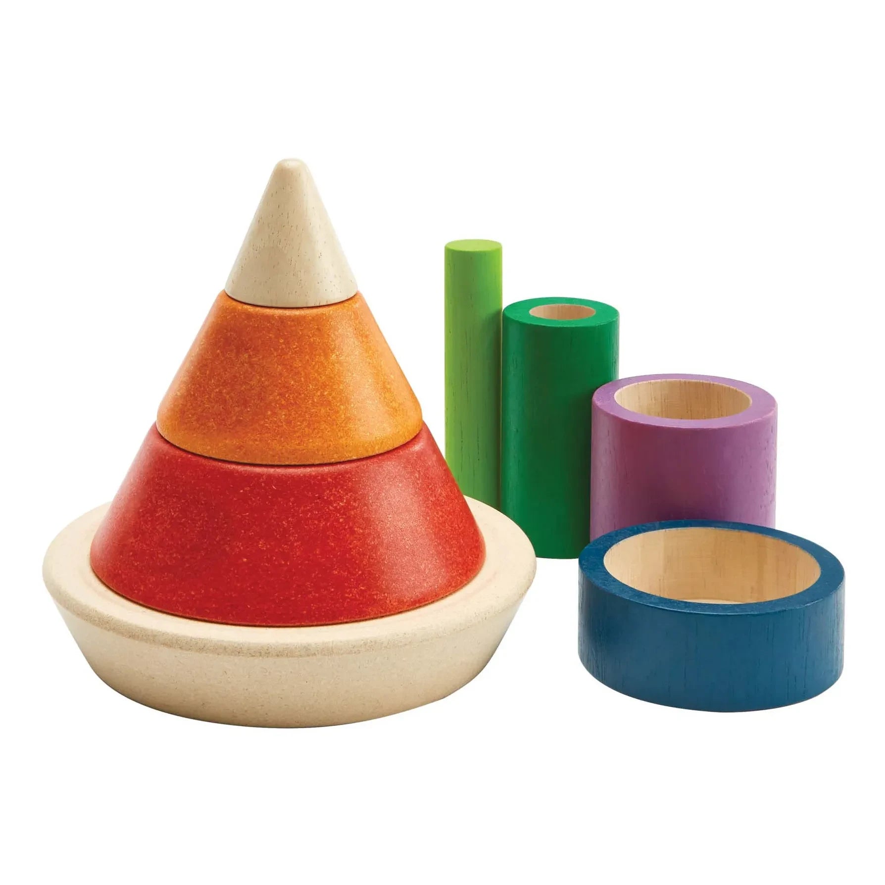 Plan Toys - Pirámide apilable y anidable