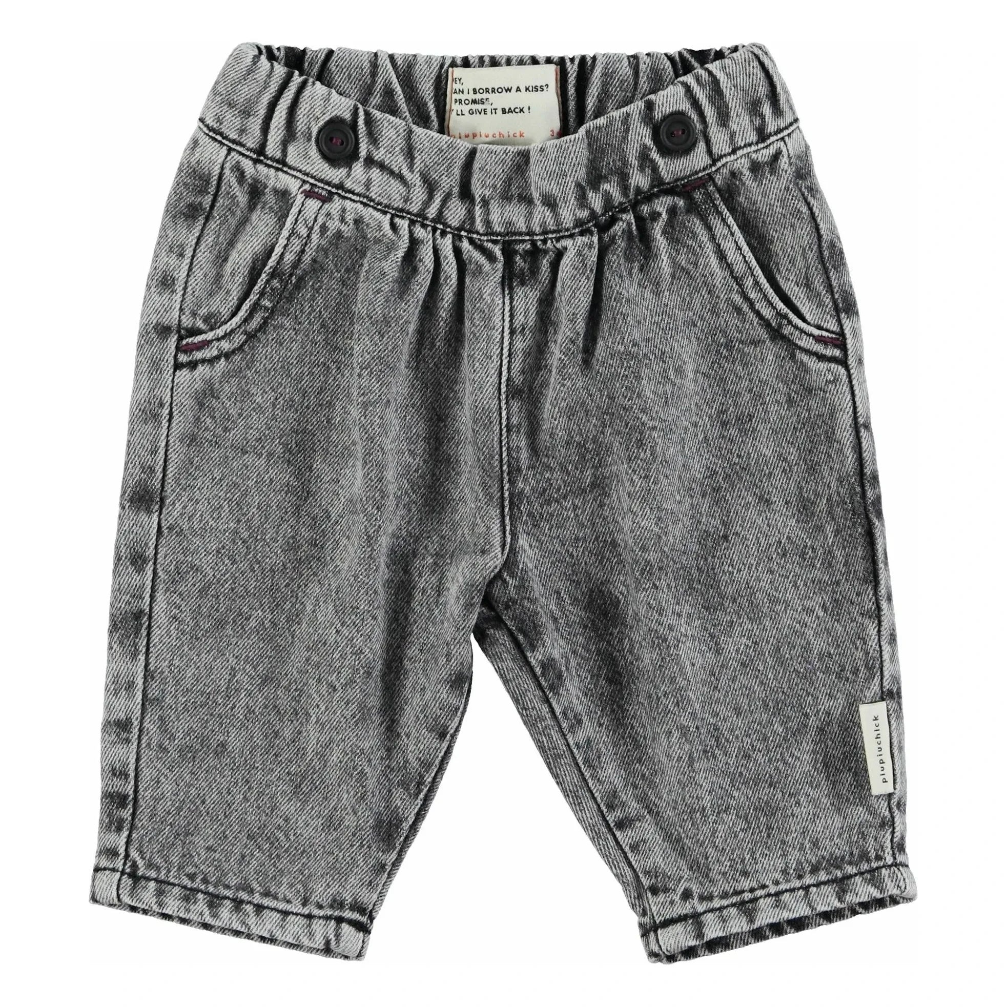 Piupiuchick - Pantalón vaquero elástico para bebé | Negro