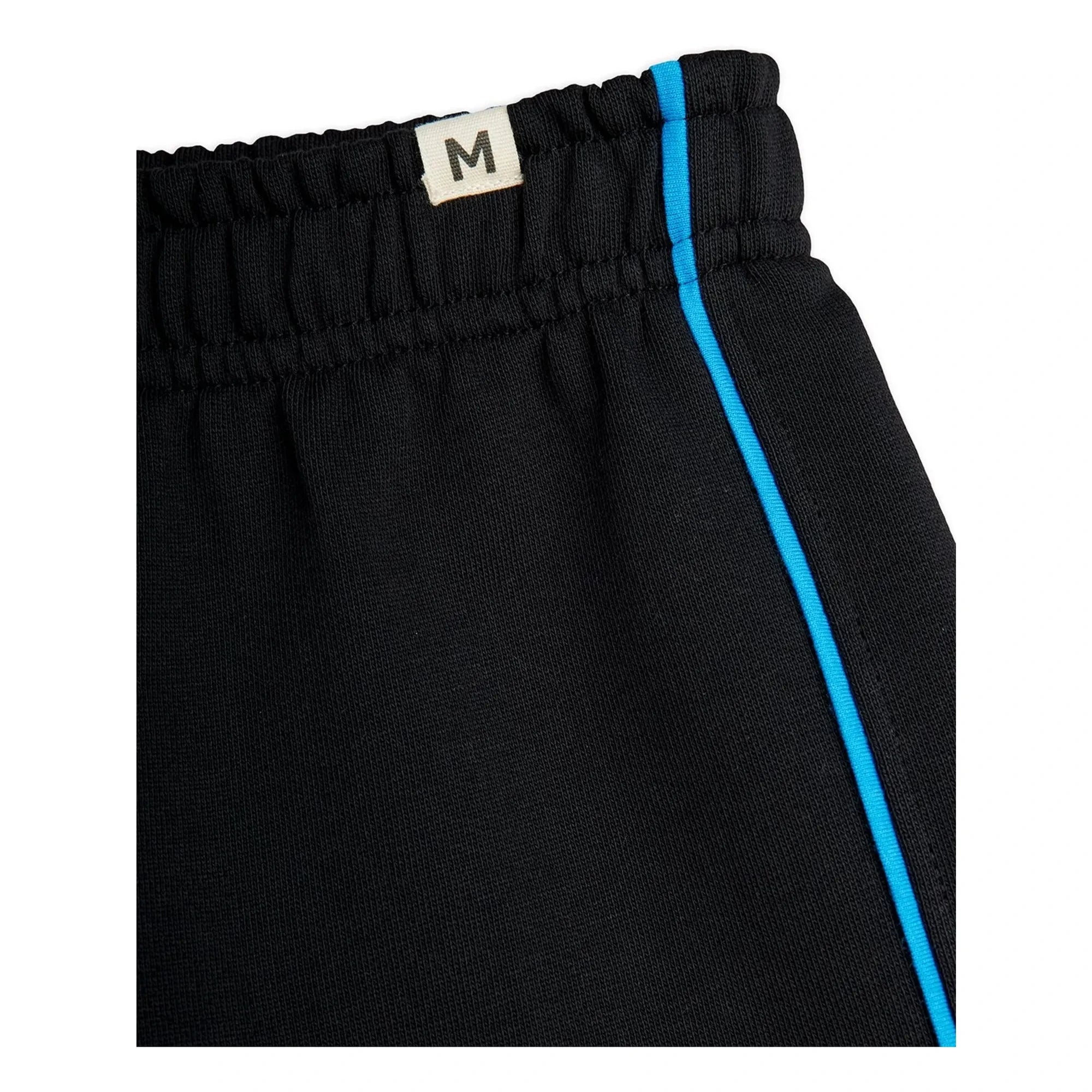 Mini Rodini - Pantalón corto de chándal de algodón orgánico con ribete en contraste | Negro