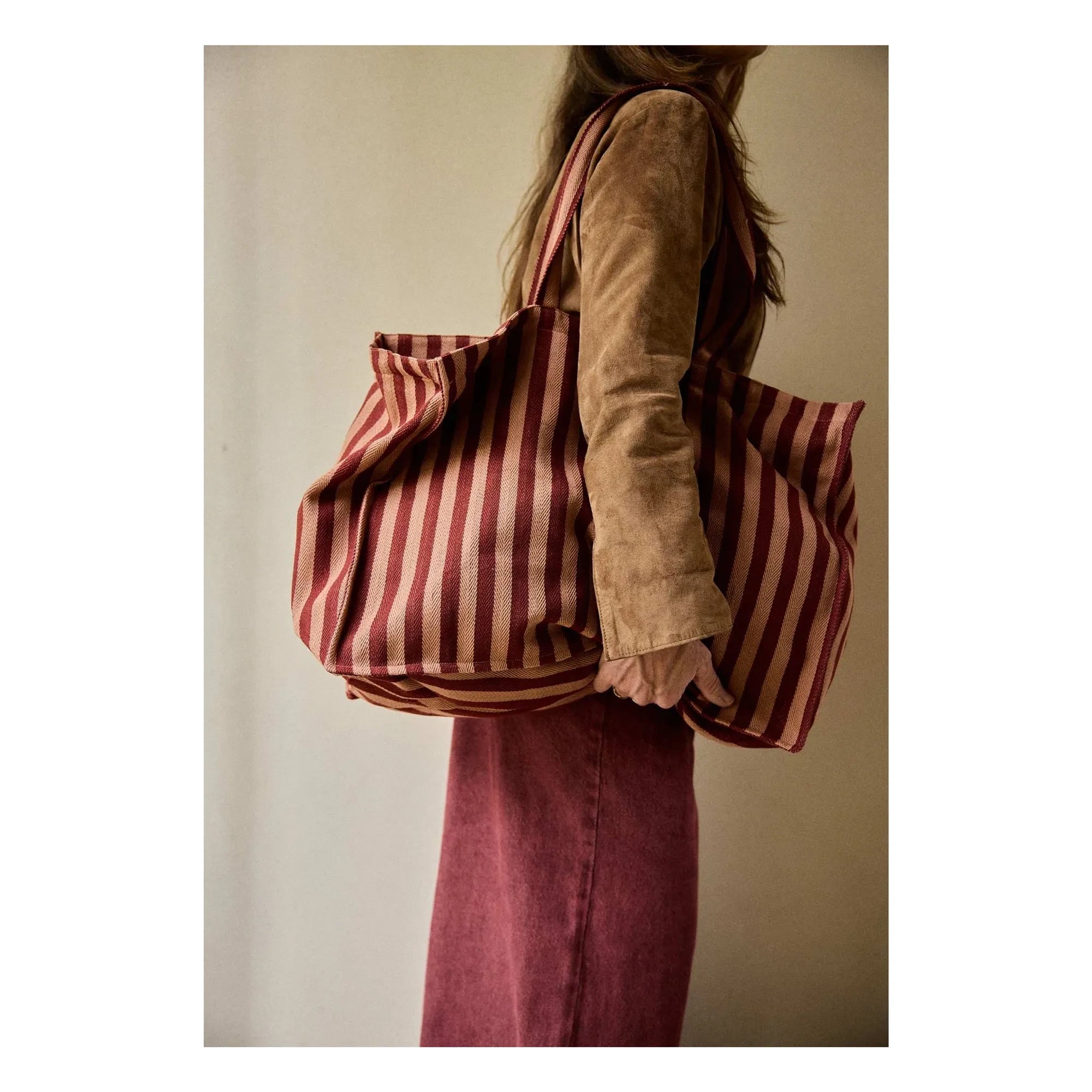 Gabrielle Paris - Bolsa de fin de semana de rayas Garance | Rojo