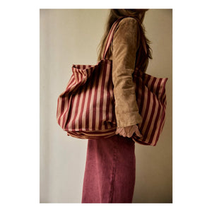 Gabrielle Paris - Bolsa de fin de semana de rayas Garance | Rojo