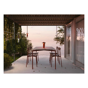 Petite friture - Mesa de exterior rectangular Fromme - 8 plazas | Rojo Marrón