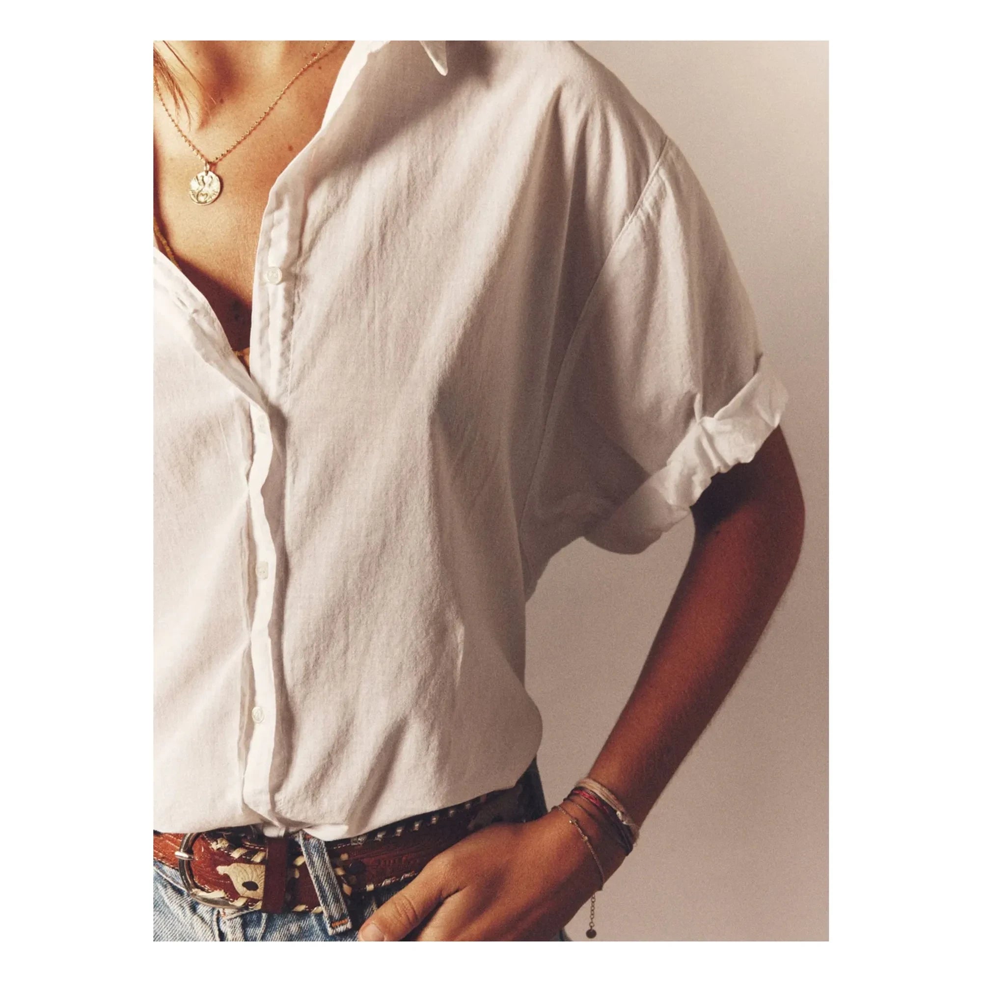 Xirena - Camisa de popelina de algodón Channing | Blanco
