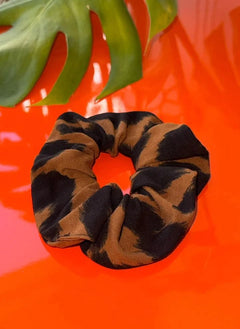 Paloma Collection - Leopar Desenli Kış Scrunchie | Kahverengi