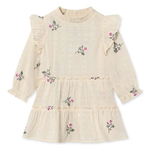 Fliink - Vestido Dobby de Flores | Crudo