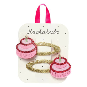 Rockahula Kids - Set de 2 horquillas para pastel de cumpleaños | Rosa
