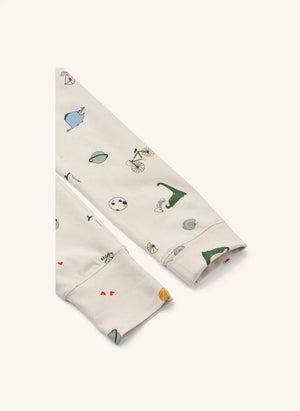 Liewood - Wilhelm Pijama de Algodón Orgánico con Diseño de Animales | Arena