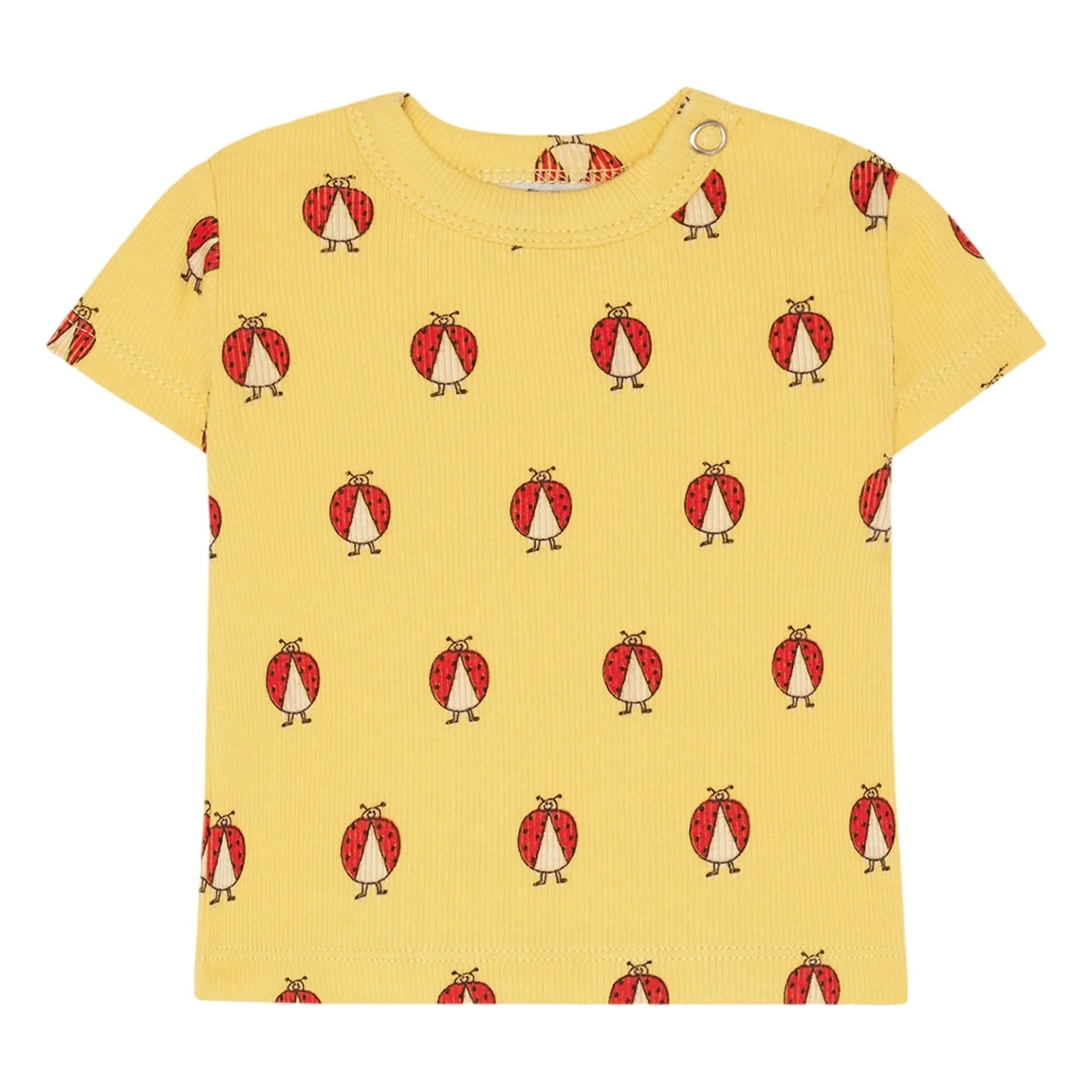The Campamento - Camiseta Bebé de Algodón Orgánico Coccinelles | Amarillo