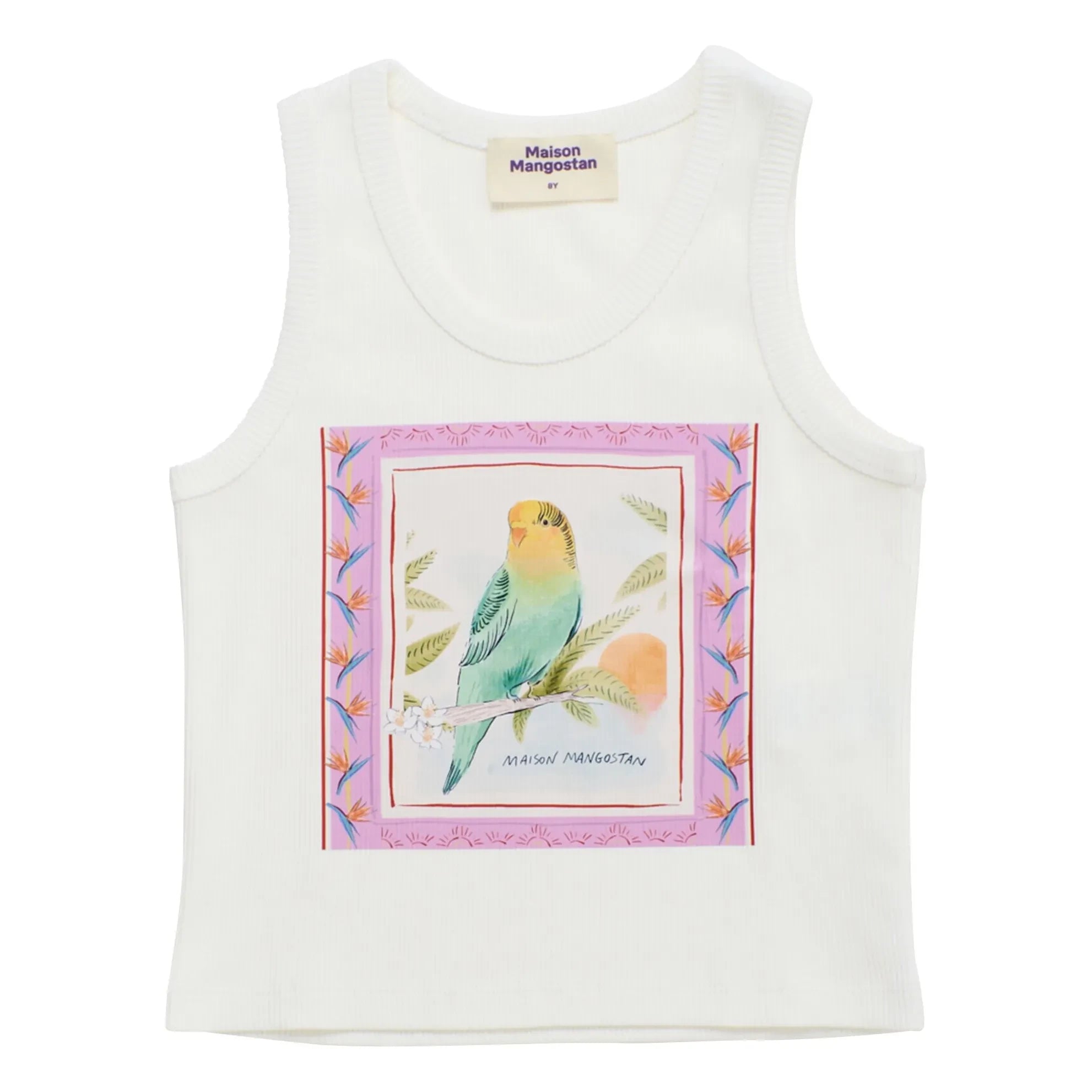 Maison Mangostan - Top lencero Oiseau | Blanco