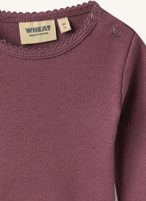 Wheat - Regitze organik pamuk body | Aubergine
