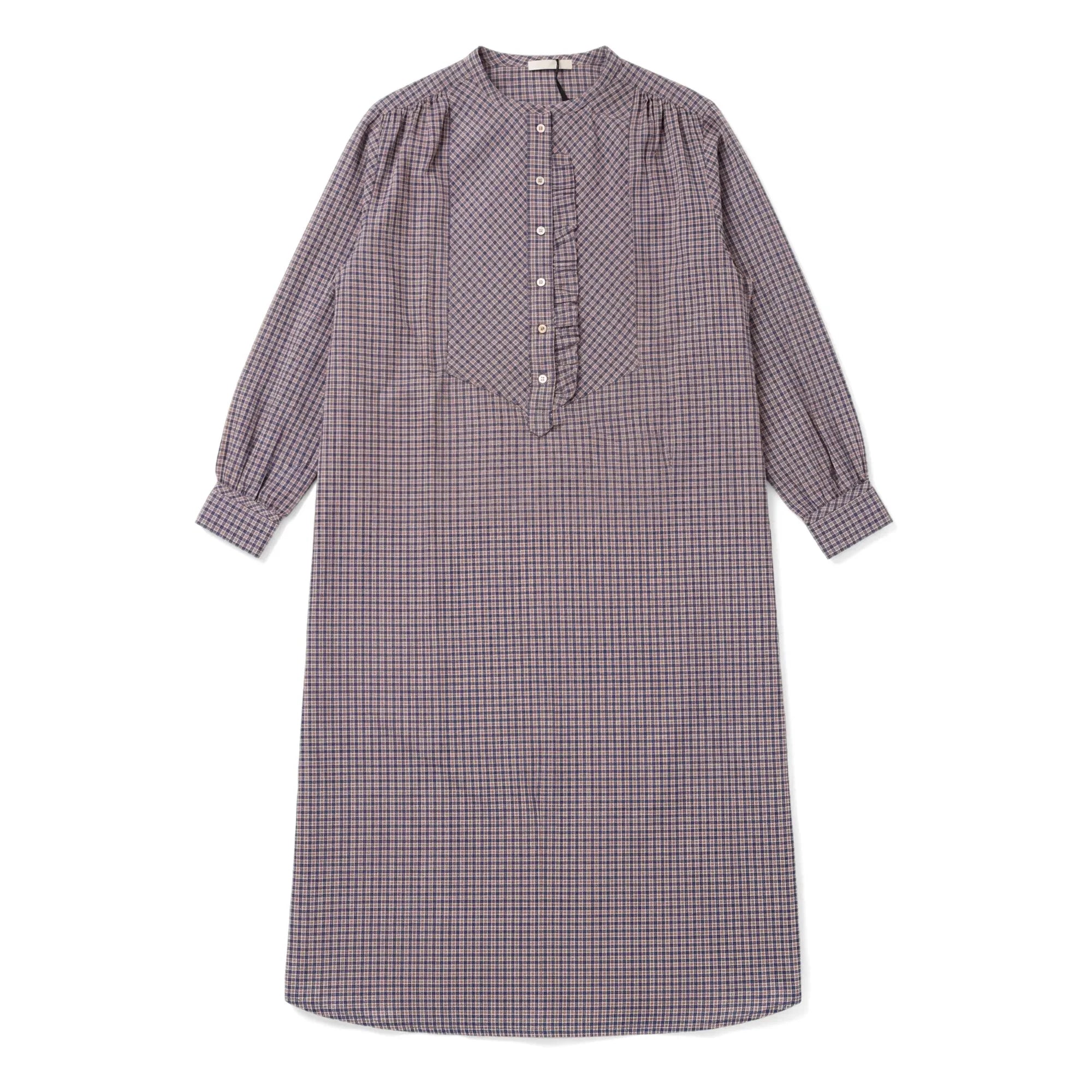 Hod - Vestido de cuadros de algodón Sally | Morado