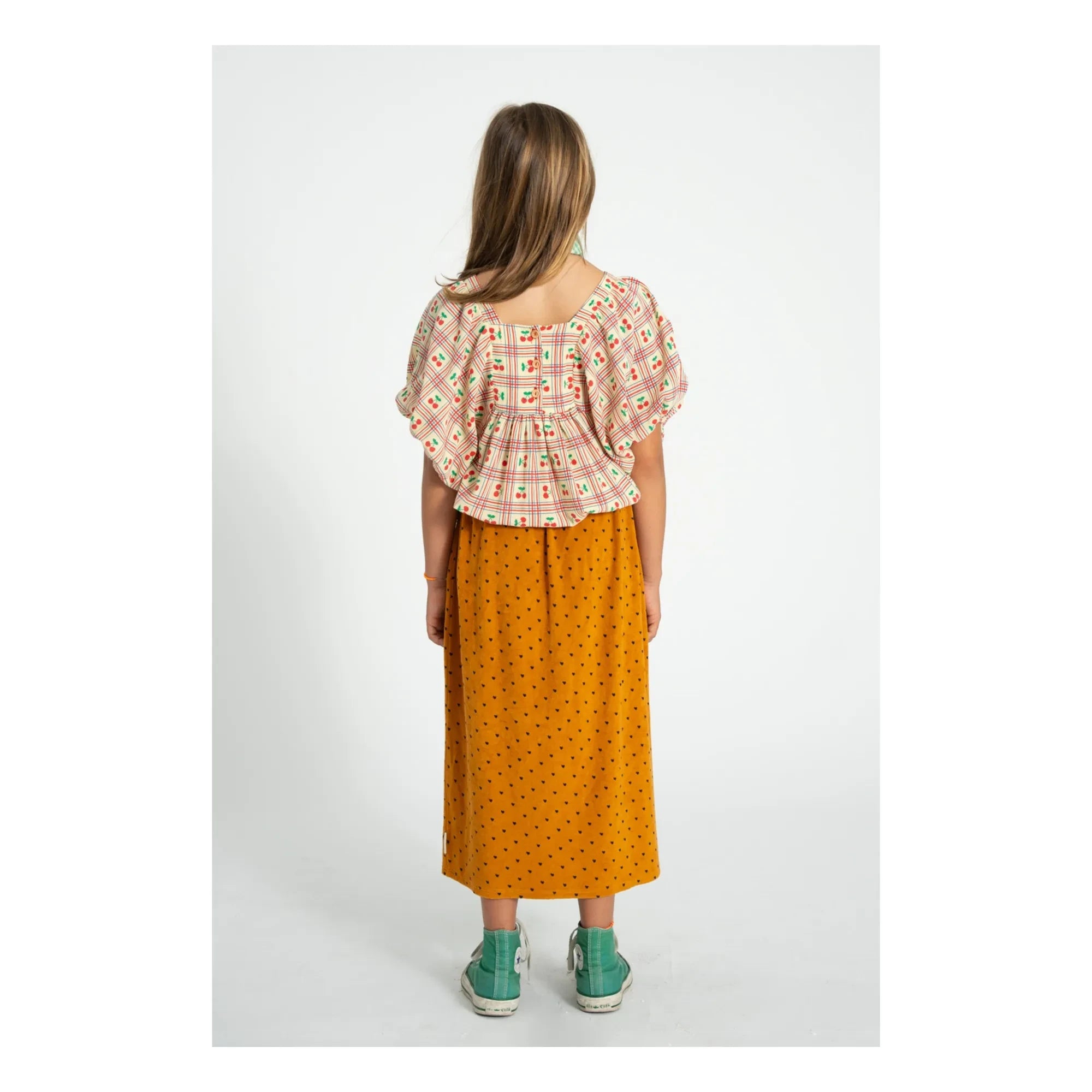 Piupiuchick - Amarillo | Blusa con volante y estampado de cerezas