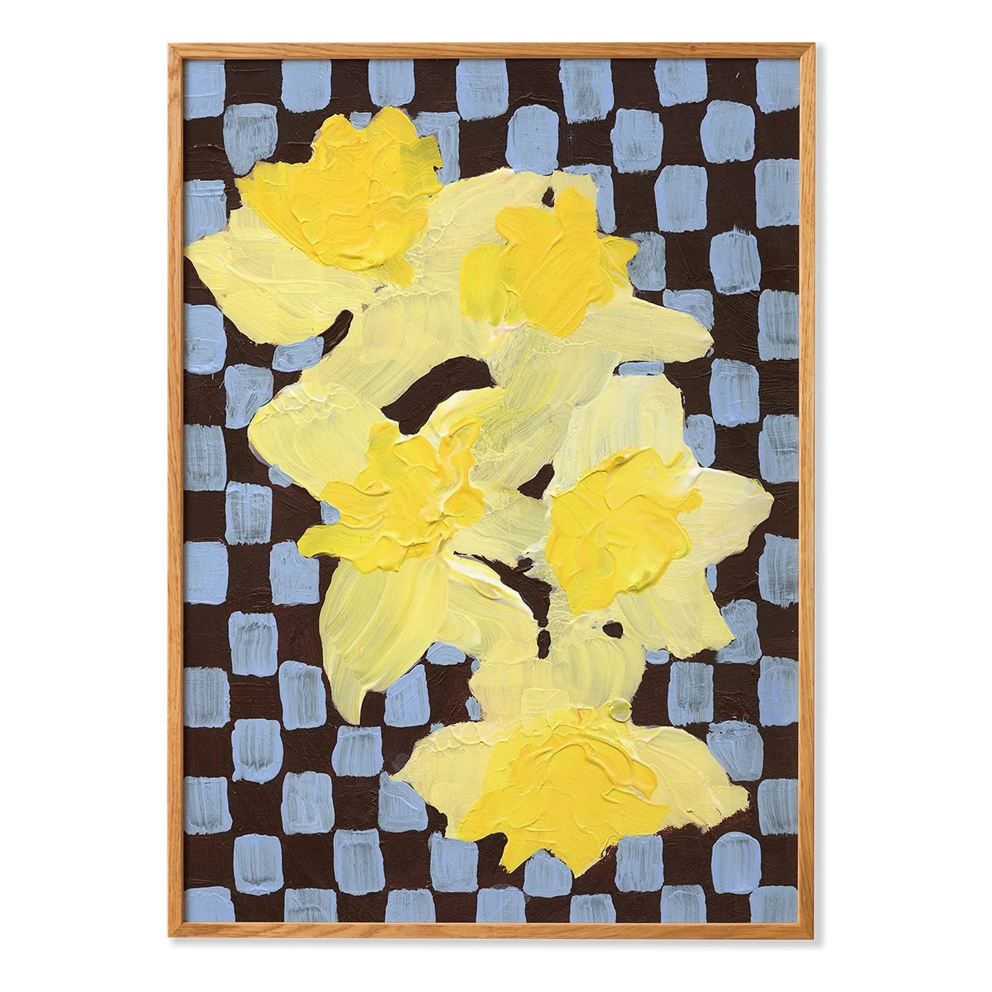 Paper Collective - Flowers with Checks 05 póster, Liat Greenberg | Azul