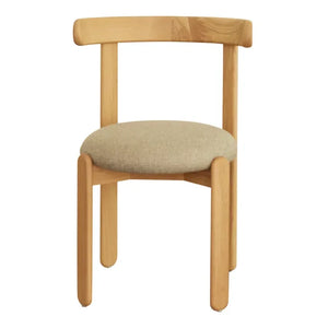 Gabrielle Paris - Silla de madera Leylak, asiento de lino | Crema