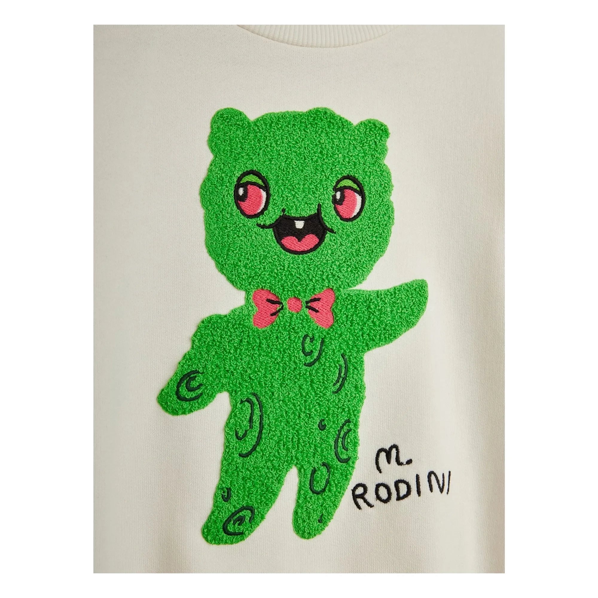 Mini Rodini - Sudadera de algodón orgánico con estampado de alienígena | Crudo
