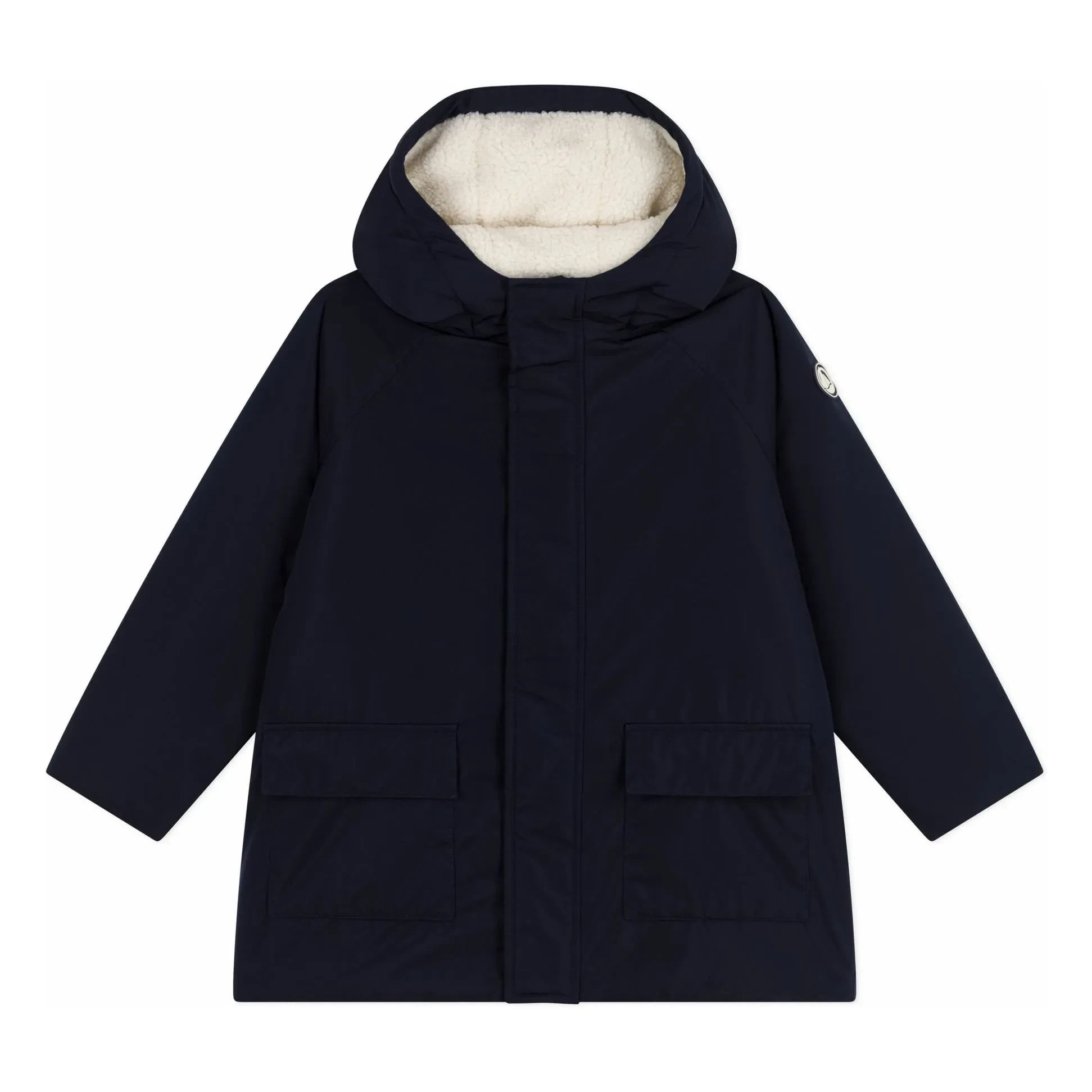 Petit Bateau - Parka larga recta | Azul Marino