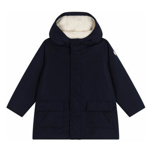 Petit Bateau - Parka larga recta | Azul Marino