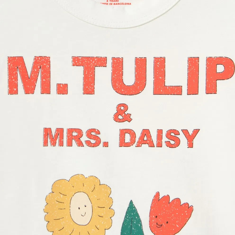 Tinycottons - Camiseta de algodón orgánico M.Tulip | Blanca