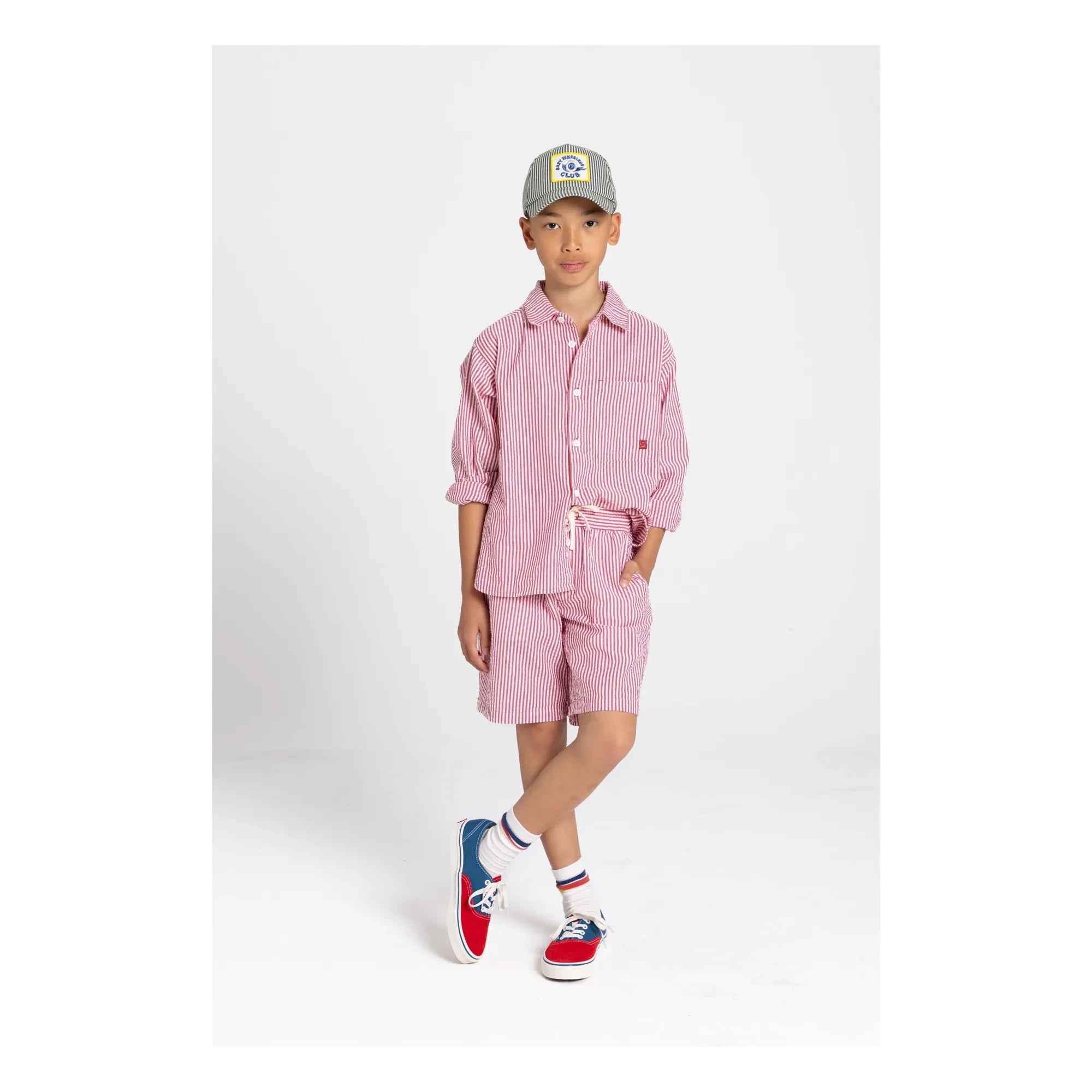 Smallable Kid - Camisa a rayas | Rojo cereza