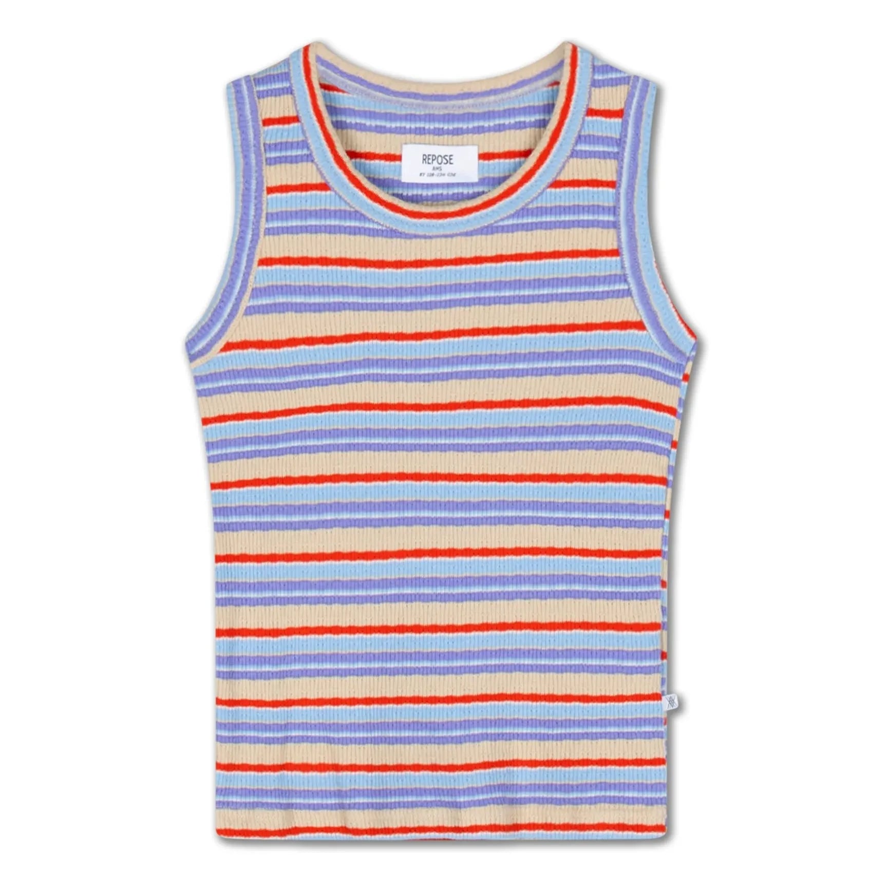 Repose AMS - Camiseta de tirantes acanalada a rayas de algodón orgánico | Lila